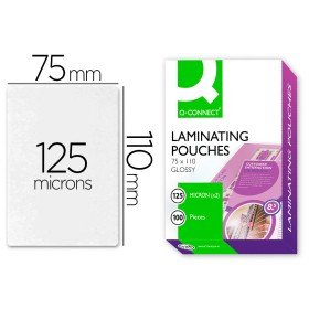 Bolsa de Plastificar Q-Connect 110 x 75 Mm 125 Microns Caixa de 100 Unidades