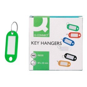 Chaveiro Porta-Etiquetas Q-Connect Verde Caixa 100 Unidades
