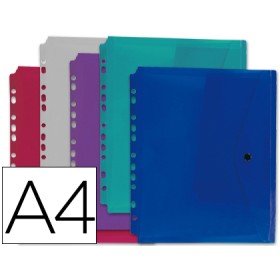 Bolsa Porta Documentos Multiperfurada Din A4 Pack de 5 Cores Sortidas