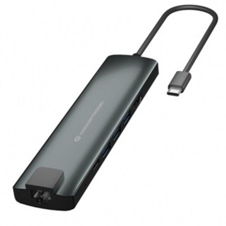 Conceptronic usb tipo c 9 em 1 adaptador hdmi - usb - c - pd - usb 3.0 - sd - micro sd - rj45