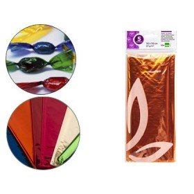 Papel Celofane 50X70 Cm 22Gr Bolsa de 5 Folhas Amarelo