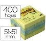 Bloco de Notas Adesivas Post-It Tira E Poe Post-It 51X51 Mm Minicubo Cor Limão 2041-L 400 Folhas