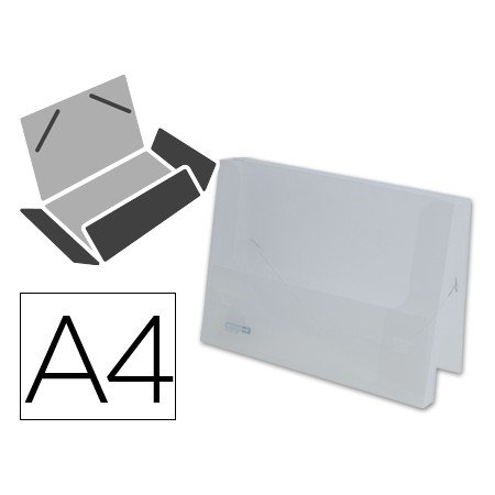 Pasta Portadocumentos com Elasticos Polipropileno Din A4 Transparente Lombada 25 Mm
