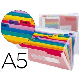 Pasta Classificadora com Fole Polipropileno Din A5 Transparente