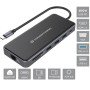 Adaptador Conceptronic usb tipo ac gigabit ethernet rj45 - hdmi - vga - com hub usb de 3 portas - usb tipo c - leitor de cartão