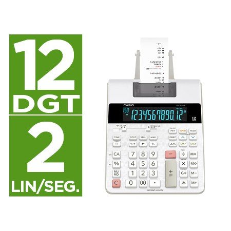 Calculadora Casio Impressora Visor Lc Papel 58 Mm Impressao Bicolor Fr-2650Rc 12 Digitos Dc Cor Branca