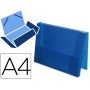 Pasta Portadocumentos com Elasticos Polipropileno Din A4 Azul Translucida Lombada 25 Mm