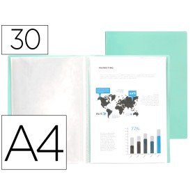 Capa Catalogo 30 Bolsas Polipropileno Din A4 Verde Maca Opaco