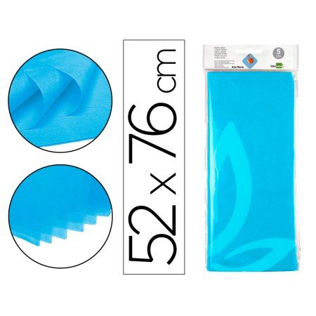 Papel Seda 52 x 76 Cm 18 Gr Celeste