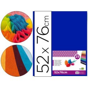 Papel Seda 52 x 76 Cm 18 Gr Azul Embalagem de 25 Folhas