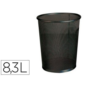 Cesto de Papeis Q-Connect de Rede Metalico Preto Capacidade 8,3 Litros 26X23,5 Cm