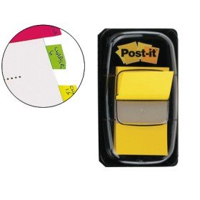 Bandas Separadoras Post-It Index 3M, 25,4X43,1 Mm Amarelo Dispensador de 50 Unidades