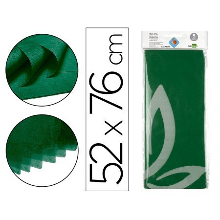 Papel Seda 52 x 76 Cm 18 Gr Verde Escuro