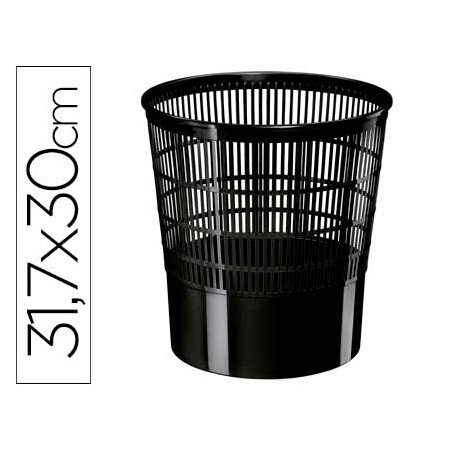 Cesto de Papeis Cep em Plastico Ecoline Rede Preta 16 Litros 30X31,7 Cm