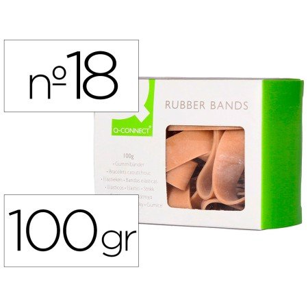 Bandas Elasticas Q-Connect C/100 Gr 100X9 Mm Numero 18
