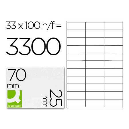 Etiquetas Adesivas Q-Connect Din A4 70 x 25 Mm