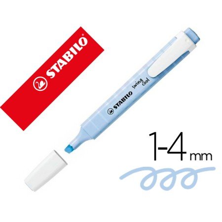 Marcador Stabilo Fluorescente Swing Cool Pastel Azul