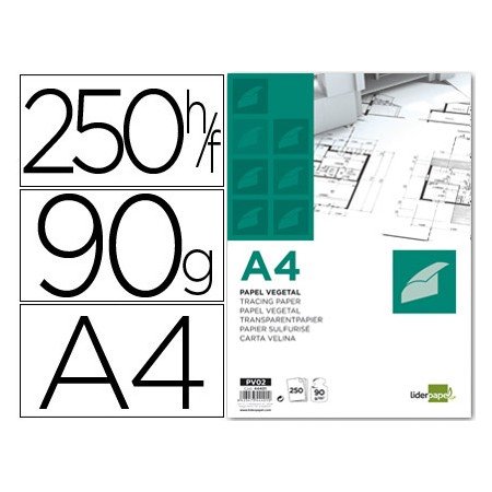 Papel Vegetal Din A4 90 Gr Folha