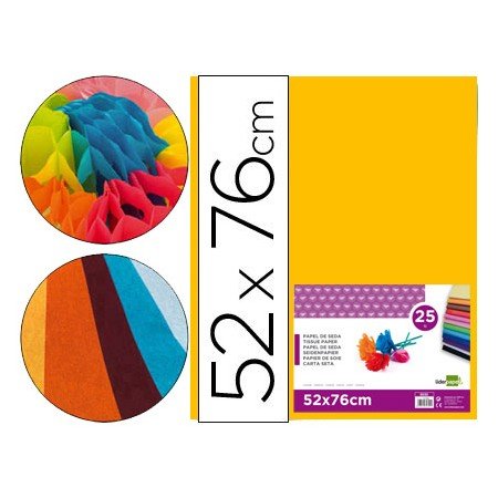 Papel Seda 52 x 76 Cm 18 Gr Laranja Embalagem de 25 Folhas