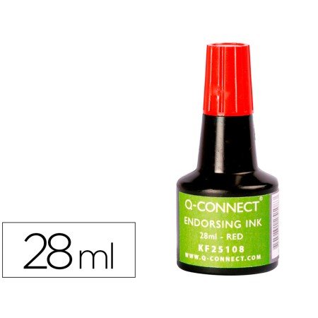 Tinta Para Almofada Q-Connect Vermelho Frasco de 28 Ml