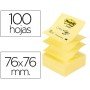 Bloco de Notas Adesivas Post-It Amarelo. 76 x 76 Mm