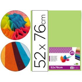 Papel Seda 52 x 76 Cm 18 Gr Verde Medio Embalagem de 25 Folhas