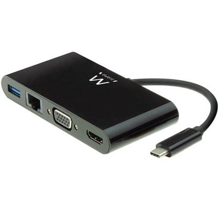 ewent tipo usb ac hdmi + vga + ethernet + cabo adaptador de hub usb