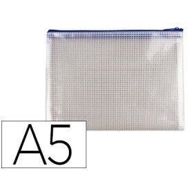 Bolsa Multiusos Q-Connect Din A5 Abertura Superior com Fecho Azul