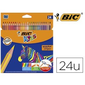 Lapis de Cor Bic Evolution Stripes Caixa de 24 Cores Sortidas