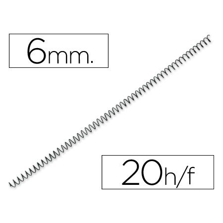 Espiral Q-Connect Metalica 64 5:1 6Mm 1 Mm Caixa de 200 Unidades