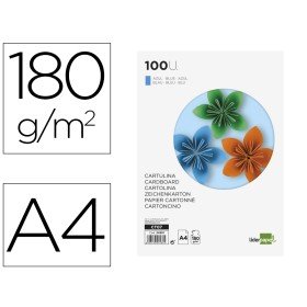 Cartolina Din A4 180 Gr Azul Pack de 100 Unidades