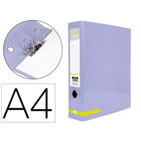 Pasta de Arquivo de Alavanca Color System Cartao Din A4 2 Aneis de 75 Mm Lombada de 80 Mm Sem Caixa Lavanda