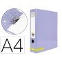 Pasta de Arquivo de Alavanca Color System Cartao Din A4 2 Aneis de 75 Mm Lombada de 80 Mm Sem Caixa Lavanda