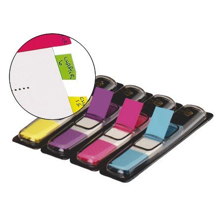 Bandas Separadoras Post-It Index de Cores Brilhantes, Dispensador de 140 Unidades