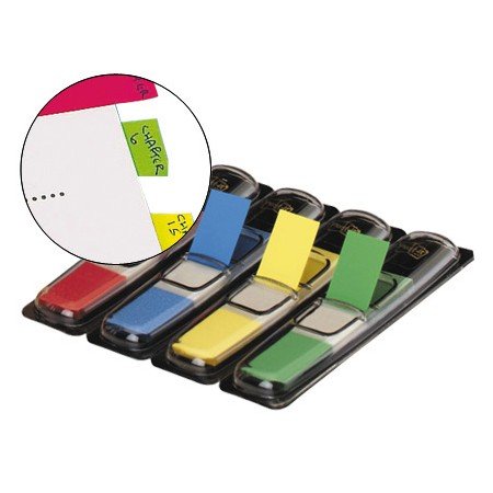 Bandas Separadoras Post-It Index de Cores Brilhantes, Dispensador de 140 Unidades