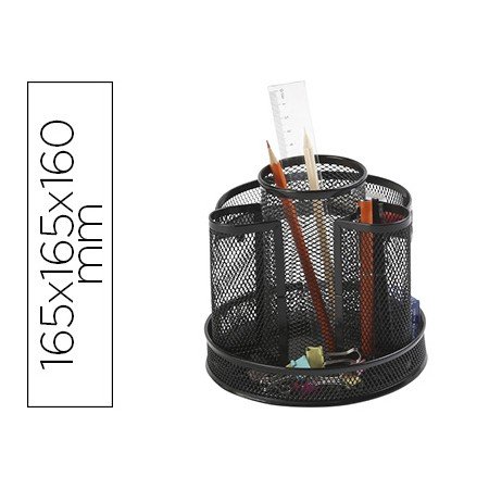 Organizador de Secretaria Q-Connect Metalico Giratorio Preto 165X165X160 Mm