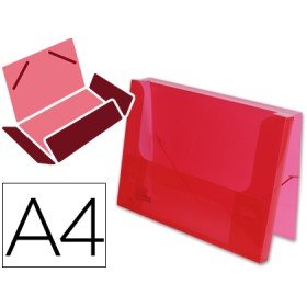 Pasta Portadocumentos com Elasticos Polipropileno Din A4 Vermelho Translucida Lombada 25 Mm