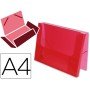 Pasta Portadocumentos com Elasticos Polipropileno Din A4 Vermelho Translucida Lombada 25 Mm