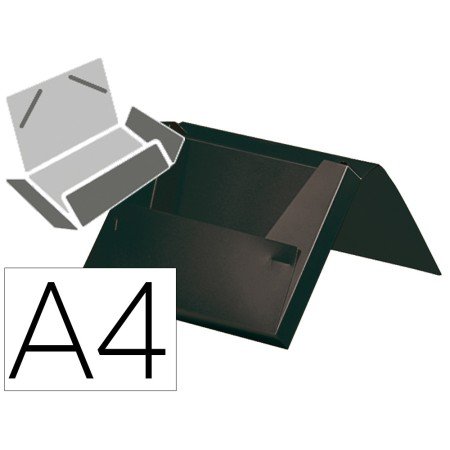 Pasta Portadocumentos com Elasticos Polipropileno Din A4 Preto Opaco Lombada 25 Mm