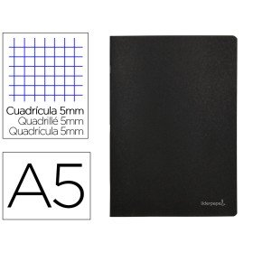 Caderno Agrafado Capa Preta Din A5 80 F Quadricula 5Mm 60Gr