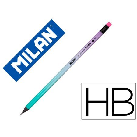 Lapis de Grafite Milan Sunset Hb Madeira de Tilo Preta com Borracha Cores Sortidas