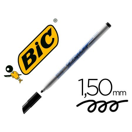 Marcador Bic Velleda Fino Para Quadro Ponta Redonda 1,5 Mm Preto