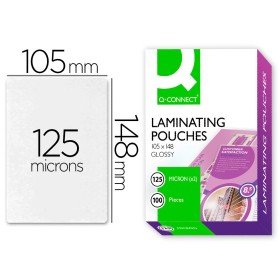 Bolsa de Plastificar Q-Connect 105 x 148 Mm Din A6 125 Microns Caixa de 100 Unidades