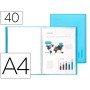 Capa Catalogo 40 Bolsas Polipropileno Din A4 Traslucida Azul Frosty
