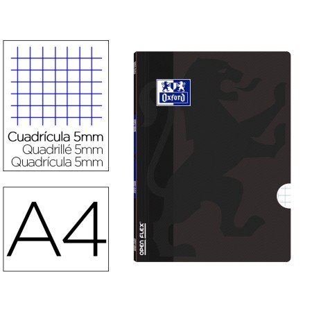 Caderno Agrafado Oxford Openflex Din A4 48 F Quadricula 5Mm Cor Preto
