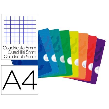 Caderno Agrafado Oxford Openflex Din A4 48 F Quadricula 5Mm Cores Sortidas