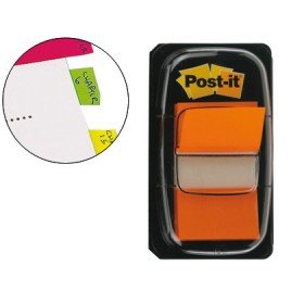 Bandas Separadoras Post-It Index 3M, 25,4X43,1 Mm Laranja Dispensador de 50 Unidades