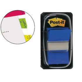 Bandas Separadoras Post-It Index 3M, 25,4X43,1 Mm Azul Dispensador de 50 Unidades