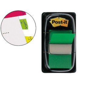 Bandas Separadoras Post-It Index 3M, 25,4X43,1 Mm Verde Dispensador de 50 Unidades