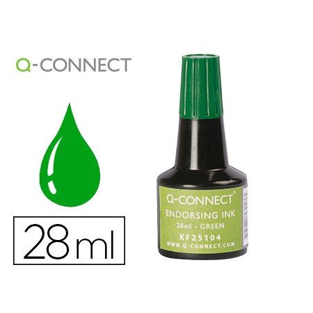 Tinta Para Almofada Q-Connect Verde Frasco 28 Ml
